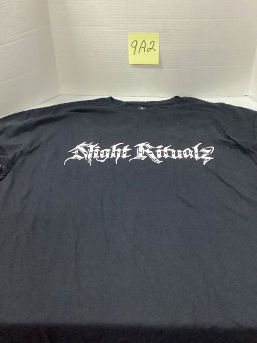 Gildan Black Short-Sleeve Tee with White 'Night Ritualz' Graphic